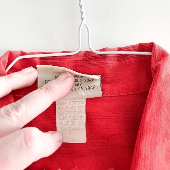 Winnie Fashion Mens Floral Sunset Short Sleeve Button Up Hawaiian Shirt Red XL - Picture 4 of 7